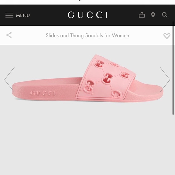 Pink Gucci Slides - Picture 1 of 4